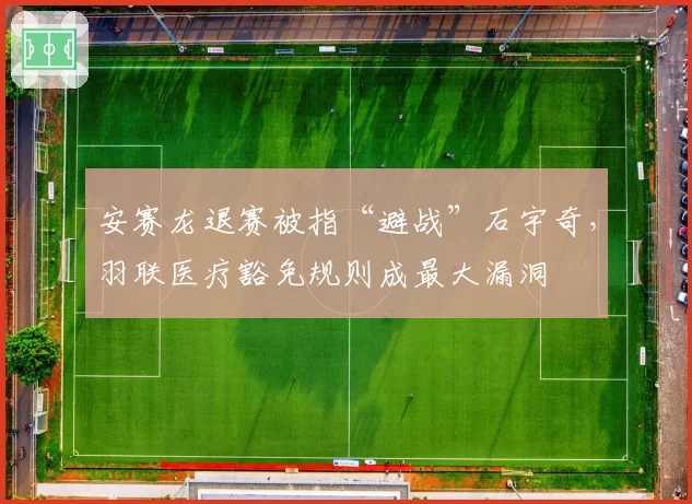 安赛龙退赛被指“避战”石宇奇,羽联医疗豁免规则成最大漏洞
